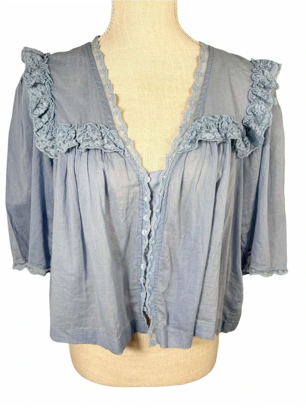 Free People Blue Luna Cottagecore Top